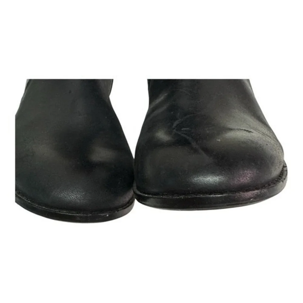 Antonio Melani‎ Black Leather Studded Braided Riding Boots  Size 7.5
